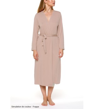 Bata amplia micromodal 120 cm en color beige